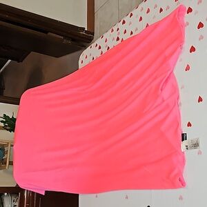 H & M hot pink circular wrap scarf